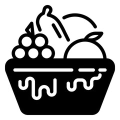 Fruit icon, glyph icon style