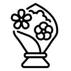 Bouquet icon, line icon style