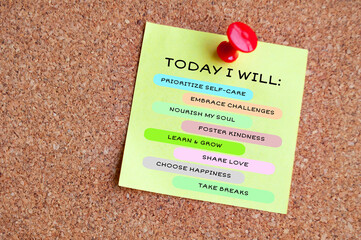 Affirmation about Today I will. self development and affirmation concept