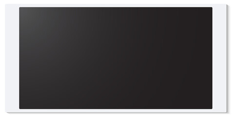 White rectangle with black inside, complete with shadow. Pattern vector illustration Picture frame with free space. transparent background and png