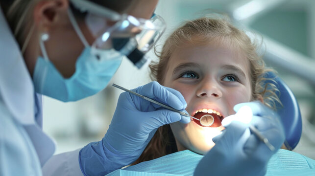 Little Boy Getting Dental Check-up by Dentist