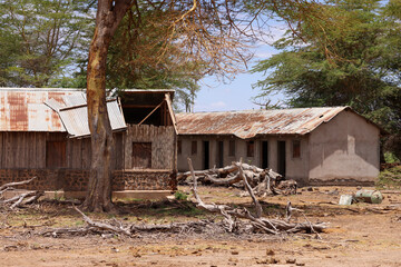 abandoned buildings of a luxury lodge in Amboseli NP