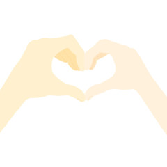 Obraz premium 二人でハートを作った手のイラスト