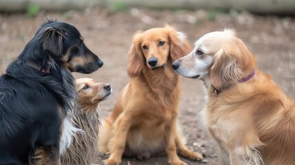 A group of dogs gathered, AI generated Image