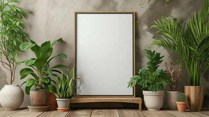 3d wooden frame hanging on the wall, in the style of photorealistic still life, photo-realistic...