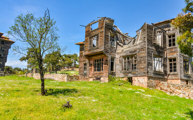 Prinkipo Greek Orthodox Orphanage ruins on Büyükada island (Adalar, Turkey)