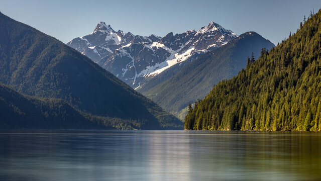 Snowy mountains at Chilliwack Lake, BC