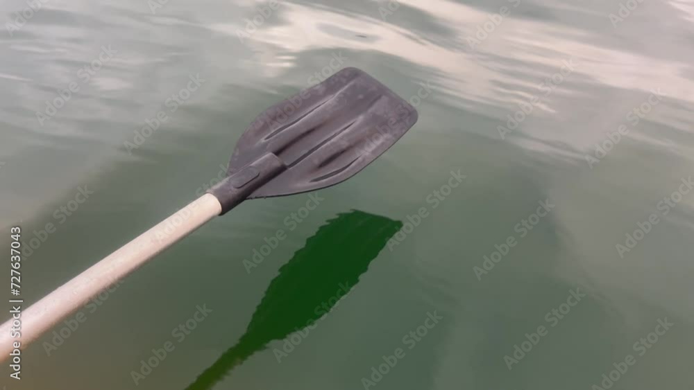 Poster a paddle floating with the sea in the background
