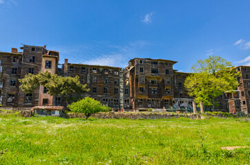 Prinkipo Greek Orthodox Orphanage ruins on Büyükada island (Adalar, Turkey)