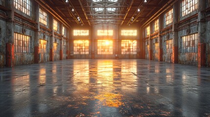 Evoking an Ambiance of Empty Warehouse with Dramatic Lighting © fajar