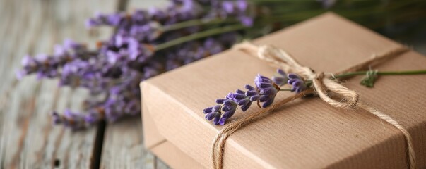 Obraz na płótnie Canvas lavender flowers and box