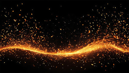 abstract fire particle wavy background. Ai