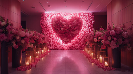 valentines day romantic decoration, decoration for the first night of wedding - obrazy, fototapety, plakaty