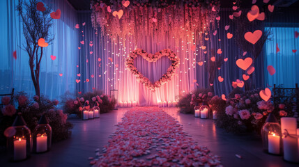 valentines day romantic decoration, decoration for the first night of wedding