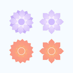 set of pink, violet and white flowers