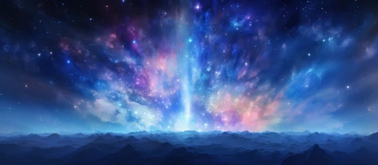 Poster Im Rahmen Fantasy space background with stars and nebula. © nahij