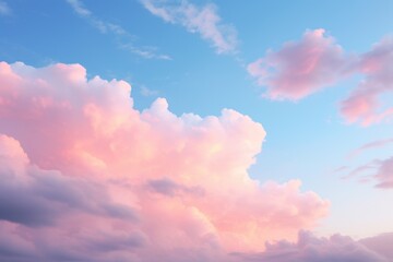Beautiful Pink Clouds at Sunset - Scenic Nature Landscape with Stunning Colorful Clouds Drifting