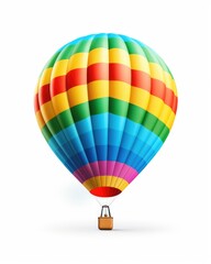 Fototapeta premium Hot Air Balloon Isolated on White Background. Colourful Ballooning Adventure with an Airship Magic