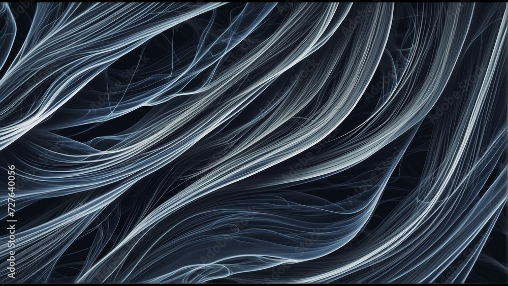 Poster abstract white line particles wave background. 4k and loop line particles background.