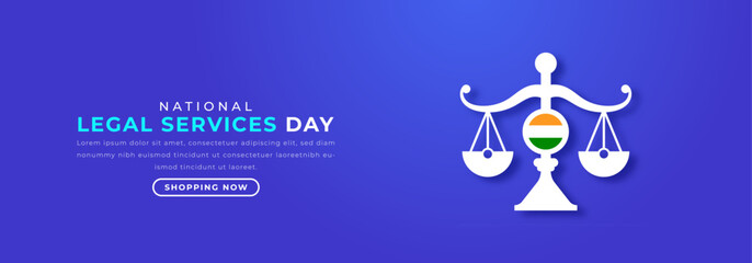 National Legal Services Day Paper cut style Vector Design Illustration for Background, Poster, Banner, Advertising, Greeting Card