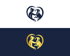 Dog lovers logo design symbol creative vector template.