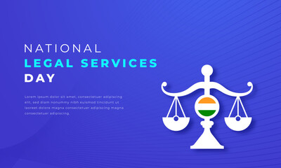 National Legal Services Day Paper cut style Vector Design Illustration for Background, Poster, Banner, Advertising, Greeting Card