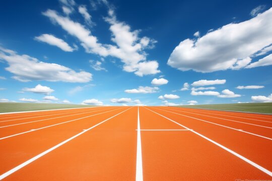 Ideal running track surface. Smooth and pristine path for athletes and runners. Ready for action