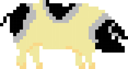 Pig cartoon icon in pixel style