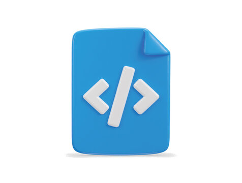 3d web page and programming code icon illustration