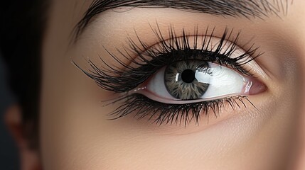 beautiful woman's face with long lasting eyebrow styling. Professional make-up and facial care.