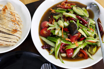 Spicy Cucumber Salad In Plate