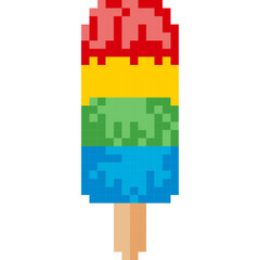 Popsicle cartoon icon in pixel style