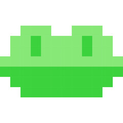 Frog cartoon icon in pixel style