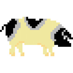 Pig cartoon icon in pixel style