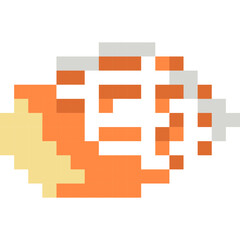 Shell fish cartoon icon in pixel style