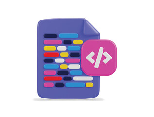 3d web development coding language on website programming icon