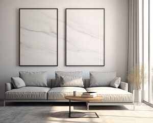 Frame mockup, ISO A paper size. Living room wall poster mockup. Interior mockup with house background
