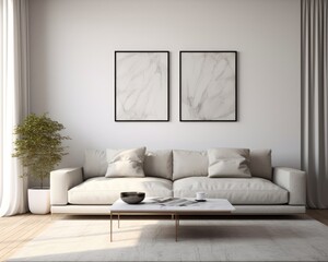 Frame mockup, ISO A paper size. Living room wall poster mockup. Interior mockup with house background
