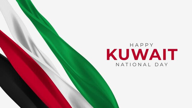 Happy Kuwait National Day Greeting Card Animation. 