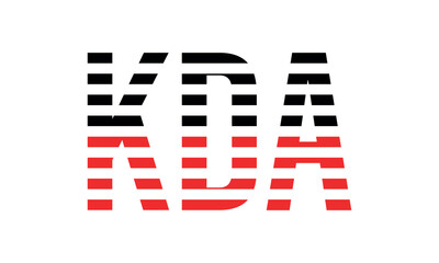 KDA three initial letter iconic line negative space minimal logo design vector template. monogram, abstract, wordmark, business, typography, minimalist, brand, company, flat, modern, unique, simple