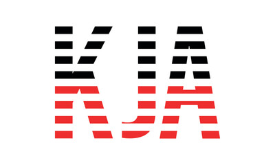 KJA three initial letter iconic line negative space minimal logo design vector template. monogram, abstract, wordmark, business, typography, minimalist, brand, company, flat, modern, unique, simple