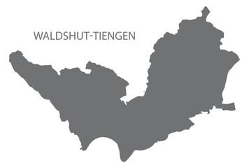 Waldshut-Tiengen German city map grey illustration silhouette shape