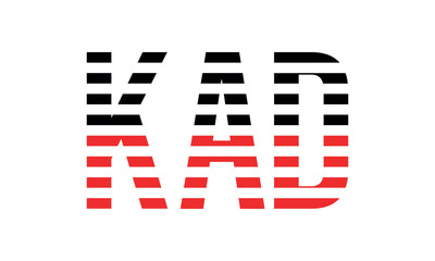 KAD three initial letter iconic line negative space minimal logo design vector template. monogram, abstract, wordmark, business, typography, minimalist, brand, company, flat, modern, unique, simple