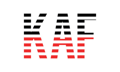 KAF three initial letter iconic line negative space minimal logo design vector template. monogram, abstract, wordmark, business, typography, minimalist, brand, company, flat, modern, unique, simple