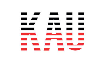 KAU three initial letter iconic line negative space minimal logo design vector template. monogram, abstract, wordmark, business, typography, minimalist, brand, company, flat, modern, unique, simple