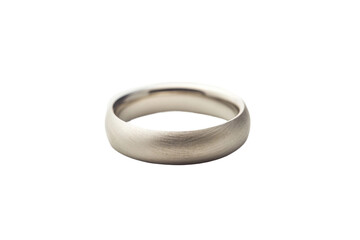 Satin Finish Silver Ring on Transparent Background