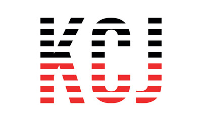 KCJ three initial letter iconic line negative space minimal logo design vector template. monogram, abstract, wordmark, business, typography, minimalist, brand, company, flat, modern, unique, simple