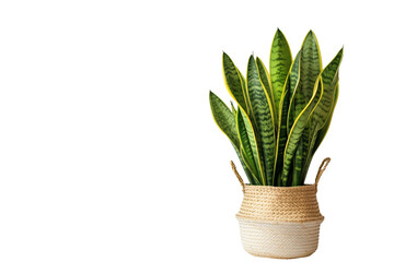 Snake Plant in a Pot on Transparent Background
