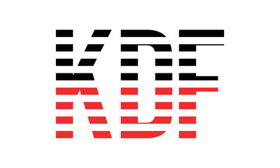 KDF three initial letter iconic line negative space minimal logo design vector template. monogram, abstract, wordmark, business, typography, minimalist, brand, company, flat, modern, unique, simple