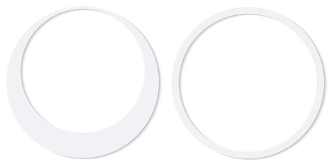 Template or frame circles 2 types with shadows. illustration on transparent background and png